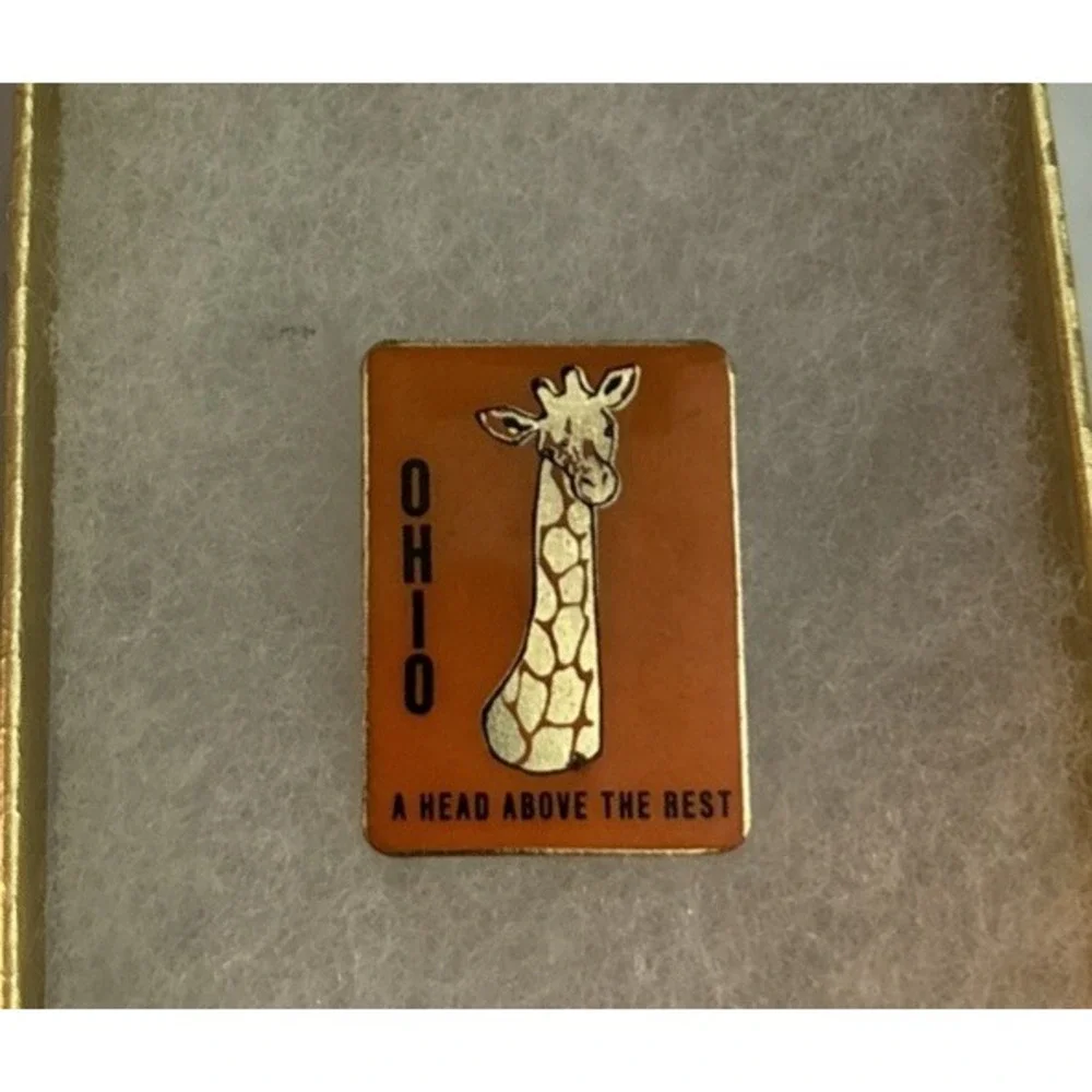 Vintage Ohio A Head Above The Rest Souvenir Hat Pin Lapel Pin Enamel 1